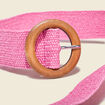 Ceinture tressée boucle ronde rose fushia femme