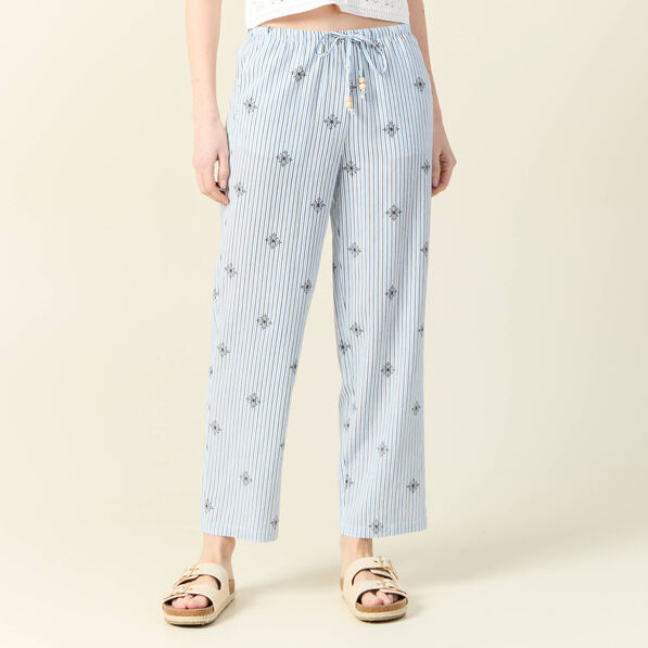 Pantalon droit 7/8ème bleu ciel femme