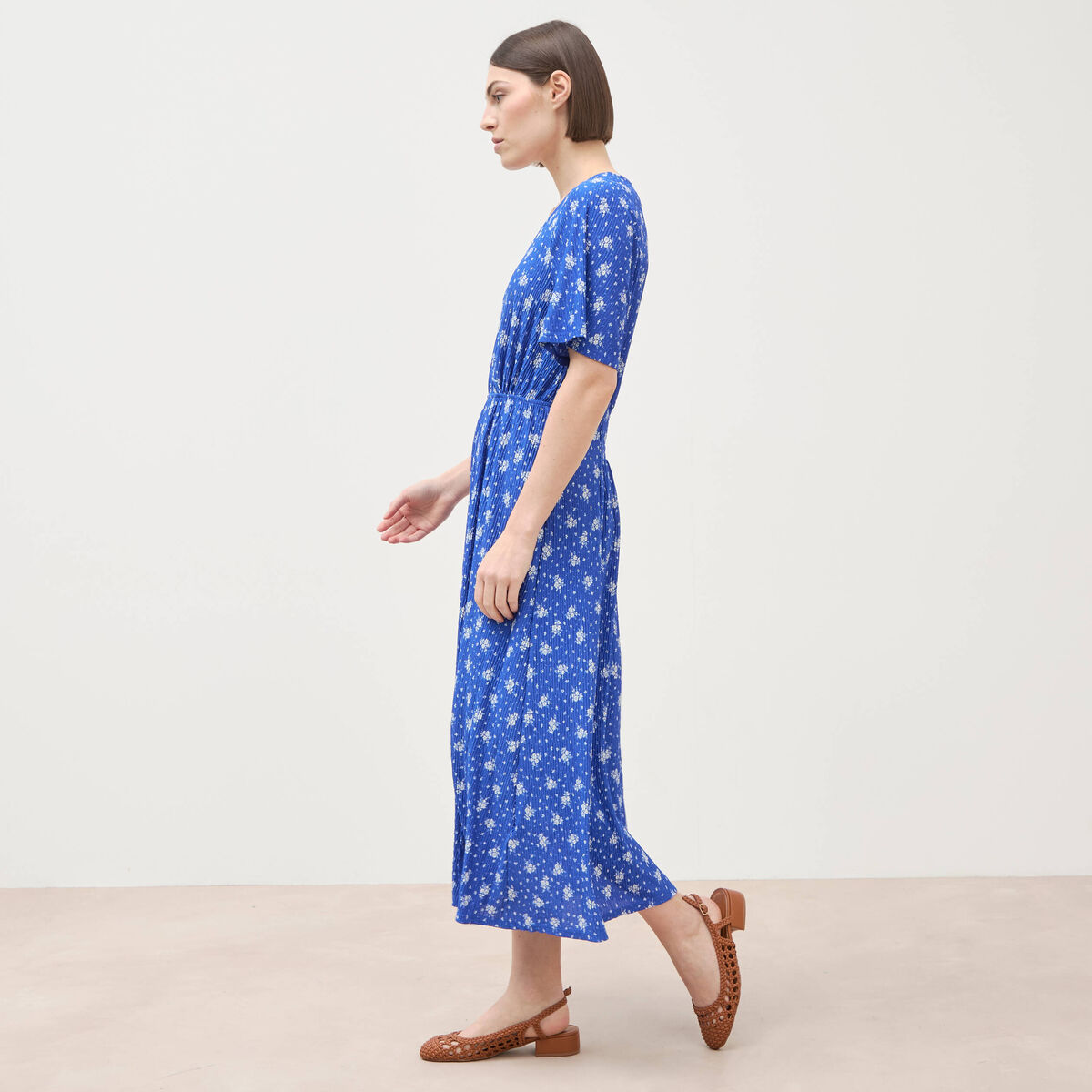 Robe longue bleu roi femme