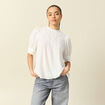 Blouse manches courtes col rond ecru femme