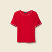 T-shirt ajust&eacute; court manches courtes rouge femme