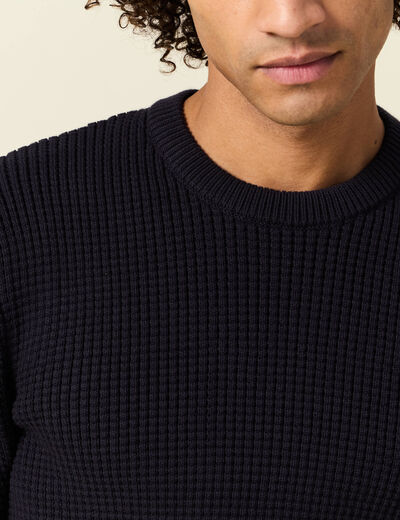 Pull éco-responsable bleu foncé homme