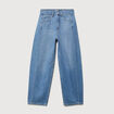 Jeans barrel taille haute broderie denim used femme