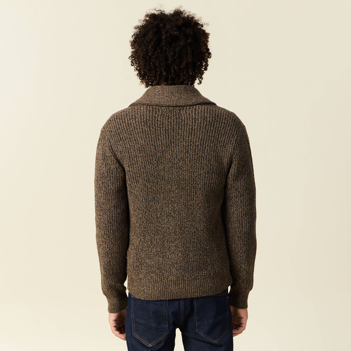 Gilet manches longues marron homme