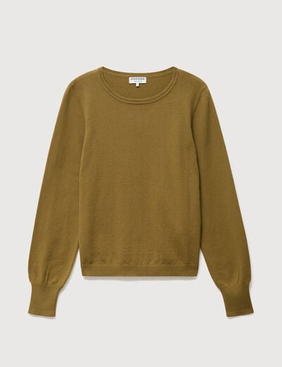 Pull manches longues vert kaki femme