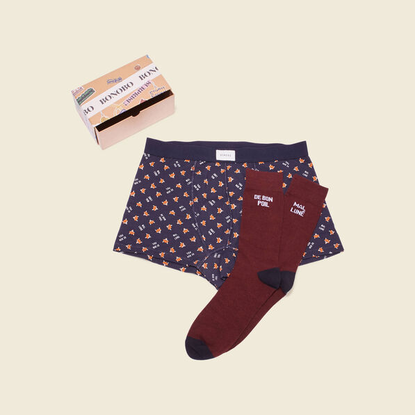 ensemble boxer et chaussettes multicolore homme Ensemble boxer et chaussettes multicolore homme