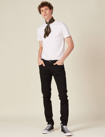 Jeans slim stretch longueur 34 denim noir homme