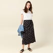 Jupe longue évasée noir femme