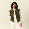 Gilet sans manches vert kaki femme