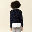 Pull manches longues 2-en1 bleu marine femme