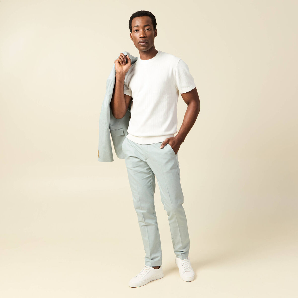Pantalon chino vert clair homme