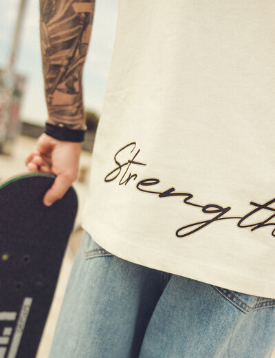 T-shirt manches courtes ecru homme