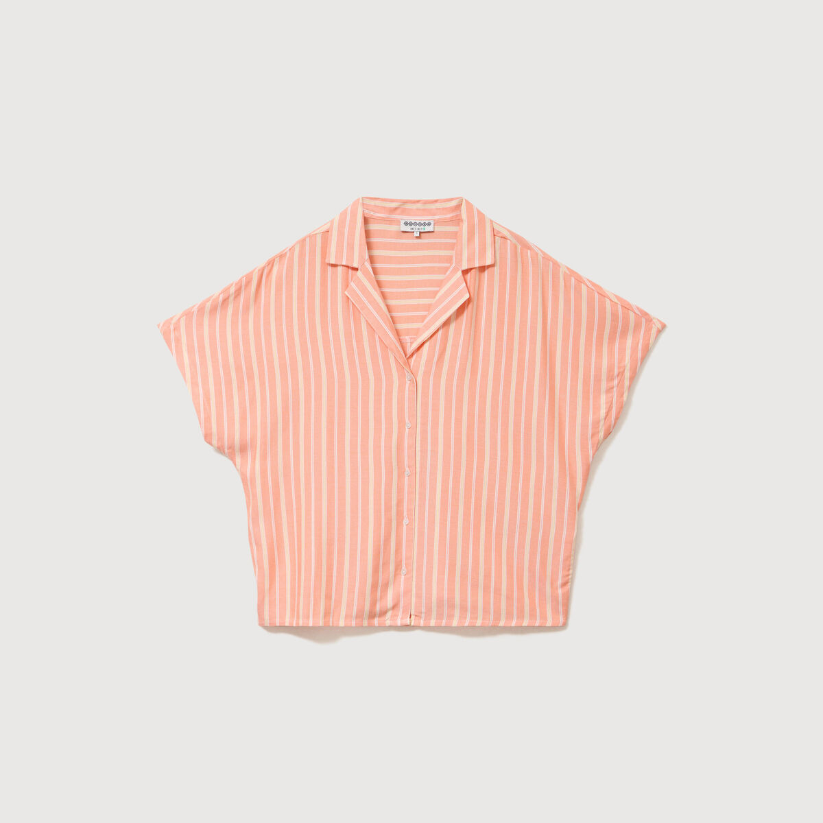 Chemise manches 3/4 orange abricot femme