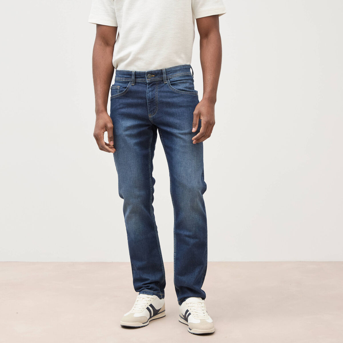 Jeans straight ultra stretch denim brut homme