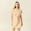 Robe droite ceinturée jaune femme