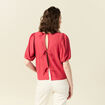 T-shirt manches courtes rouge foncé femme