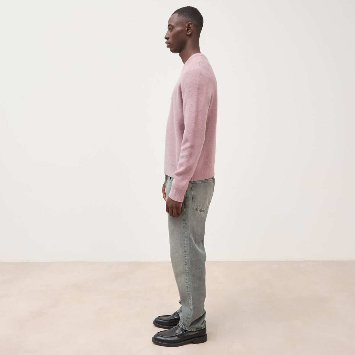 Pull droit col rond manches longues parme homme