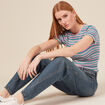 T-shirt manches courtes multicolore femme