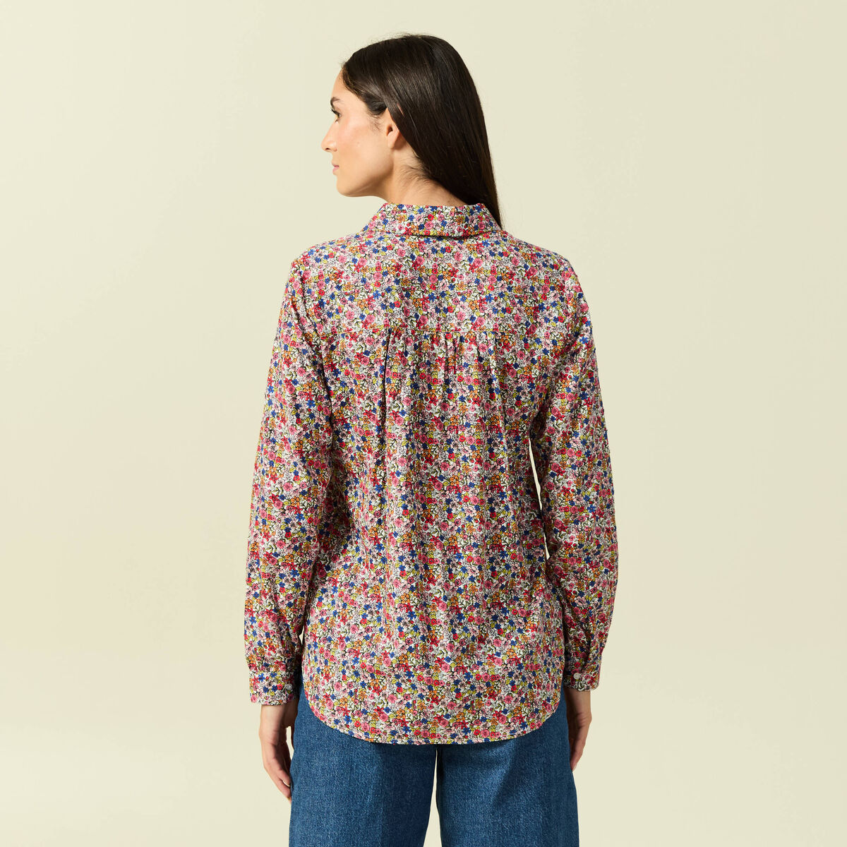Chemise manches longues multicolore femme