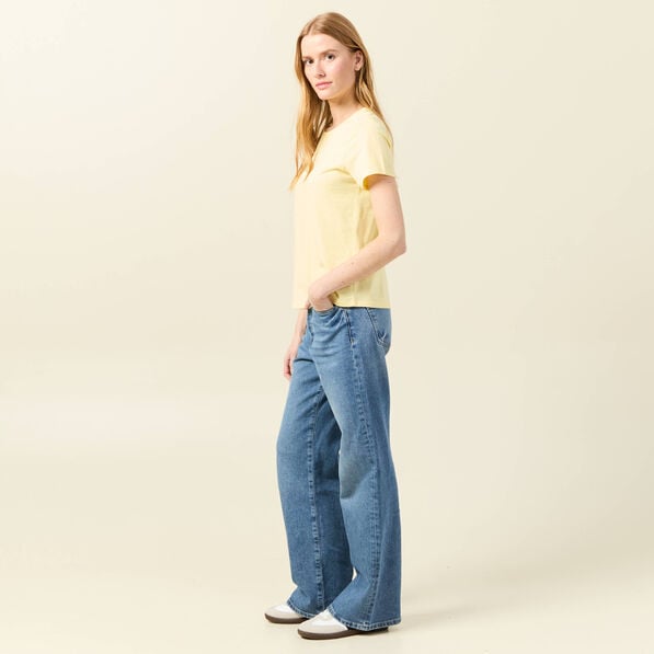 t shirt manches courtes jaune clair femme T-shirt manches courtes jaune clair femme