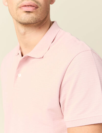Polo éco-responsable rose pastel homme
