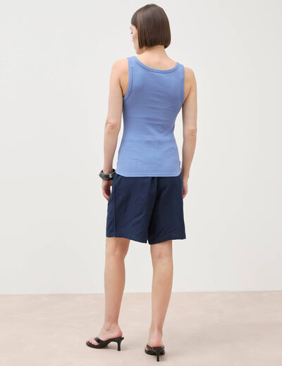 D&eacute;bardeur sans manches bleu lavande femme