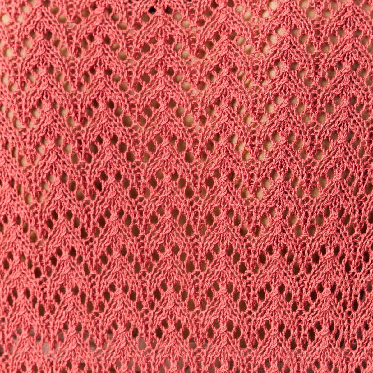 Pull manches 3/4 ajouré vieux rose femme