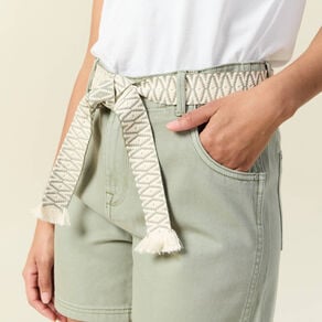 short boyfriend ceinture jean vert kaki femme Short boyfriend ceinturé jean vert kaki femme