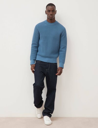 Jeans straight longueur 32 en coton denim brut rinse homme