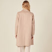 Manteau droit long boutonné marron clair femme