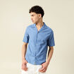 Chemise manches courtes bleu gris homme