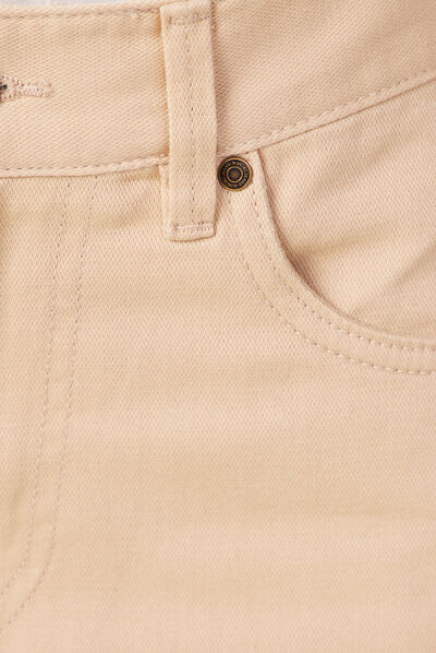 Pantalon cargo beige femme