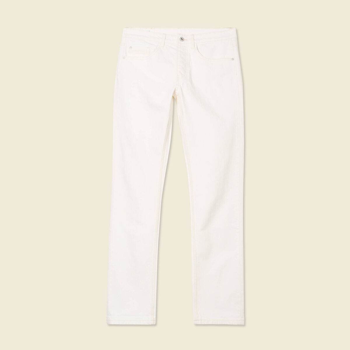 Jeans éco-responsable straight denim blanc homme
