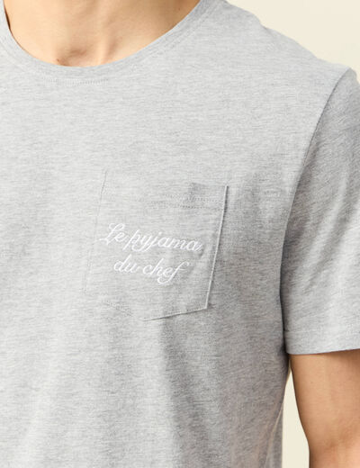 Ensemble pyjama 2 pièces gris clair homme