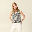 Chemise sans manches décolleté blanc femme