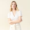 Polo manches courtes ecru femme