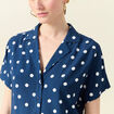 Chemise manches courtes bleu marine femme