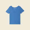 T-shirt manches courtes bleu femme