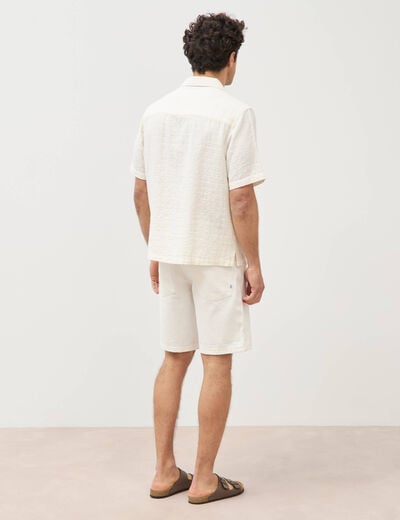 Col boyfriend manches courtes en coton ecru homme