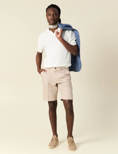 Polo manches courtes ecru homme
