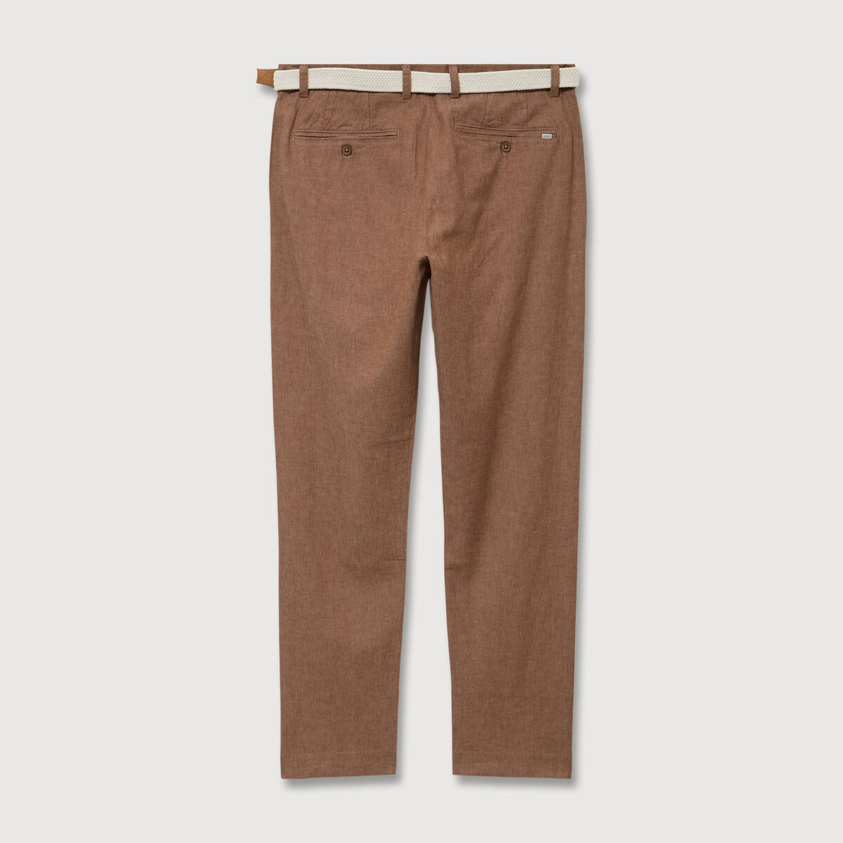 Chino coupe droite longueur 32 marron homme