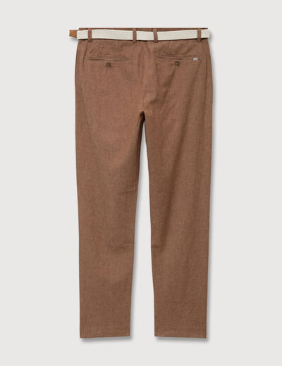 Chino coupe droite longueur 32 marron homme