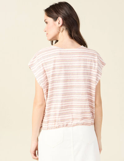 T-shirt manches courtes multicolore femme