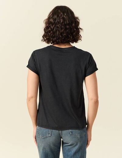 T-shirt en coton noir femme