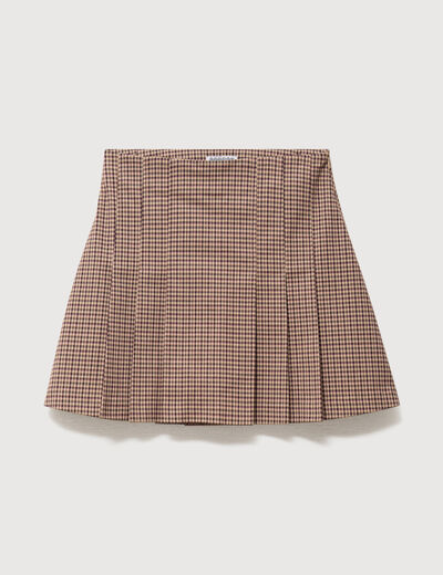 Mini-jupe doubl&eacute;e ficelle femme