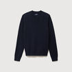Pull col v manches longues bleu marine homme