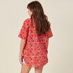 Chemise en coton manches courtes orange femme