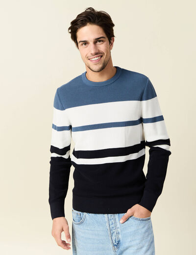 Pull manches longues ecru homme
