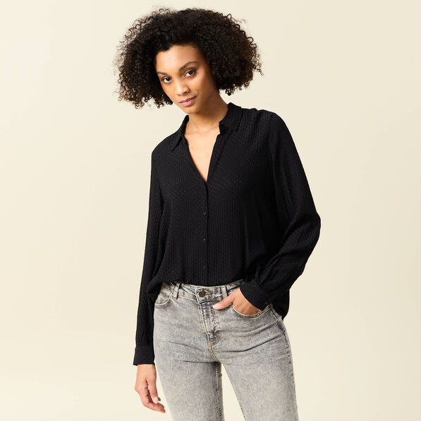 chemise manches longues noir femme Chemise manches longues noir femme