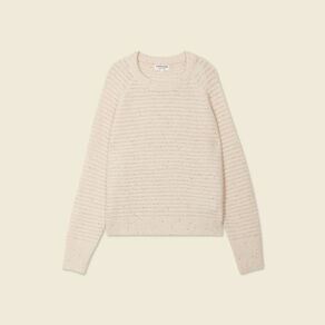 Pull manches longues sequins ecru femme